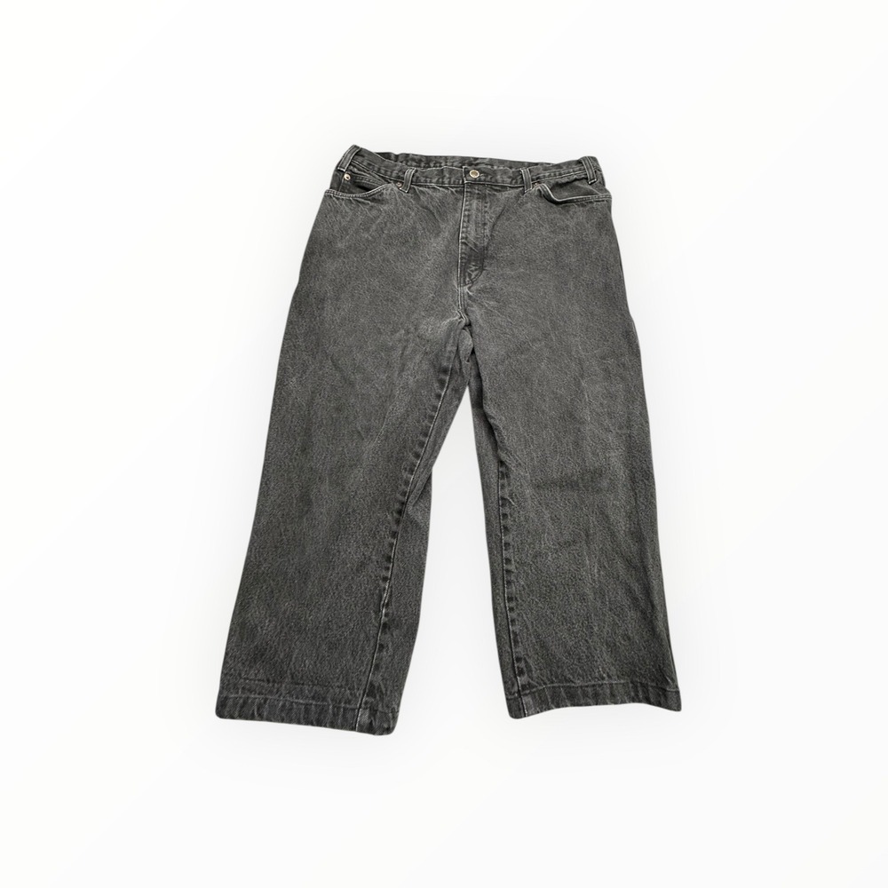 Route 66 Jeans Mens 36X22 Black Regular Fit Wide Leg Vintage Faded Denim Pants